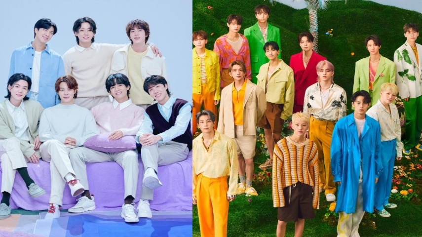 BTS and SEVENTEEN; Image Courtesy: BIGHIT MUSIC and PLEDIS Entertainment