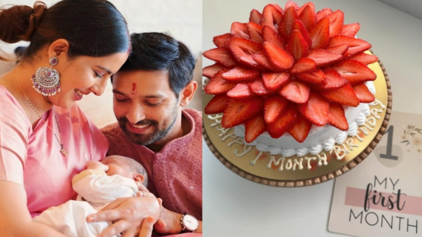 PICS: Vikrant Massey-Sheetal Thakur celebrate son Vardaan's 1 month birthday and it's all about cake, gifts