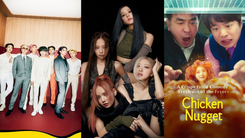 BTS, BLACKPINK, Official Poster for Chicken Nugget; Image Courtesy: BIGHIT MUSIC, YG Entertainment, Netflix Korea