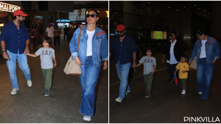 WATCH: Kareena Kapoor sports customized Crew jacket; returns from vacay with Saif Ali Khan, kids Taimur-Jeh