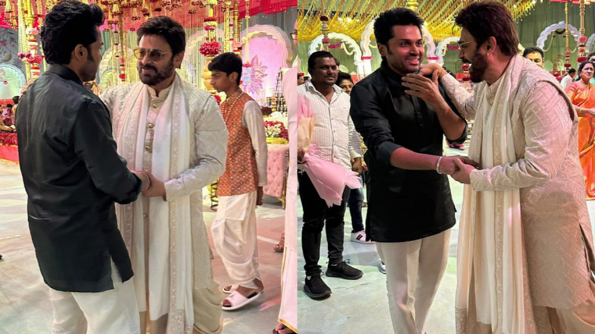 Karthi shares candid moments as he attends Venkatesh Daggubati's daughter's wedding