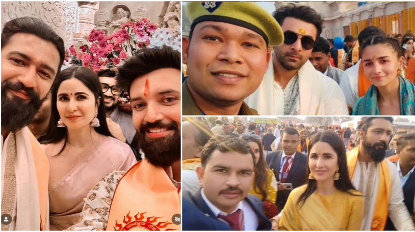PICS: Ranbir Kapoor-Alia Bhatt, Katrina Kaif-Vicky Kaushal graciously pose for selfies with fans at Ram Mandir