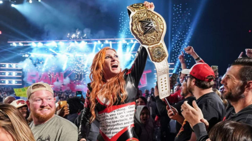 Crowning Becky Lynch with the big gold