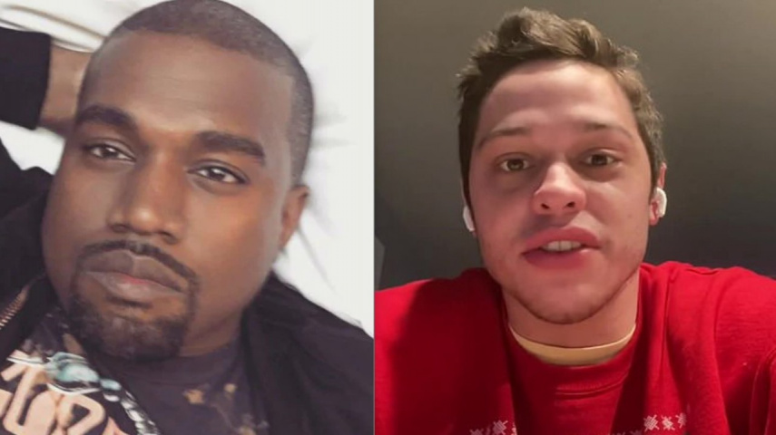 Kanye West (Instagram) and Pete Davidson (NBC, Youtube)