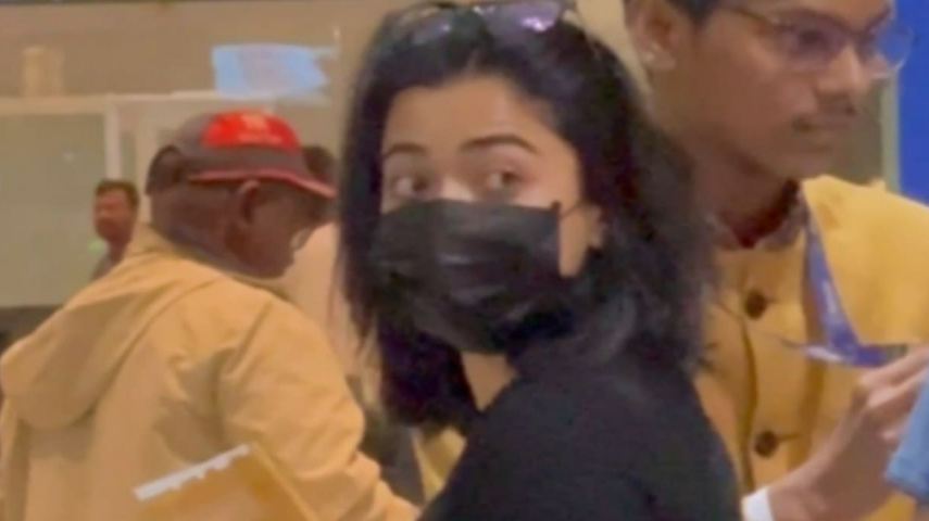 VIDEO: Rashmika Mandanna sports cool all-black look at Hyderabad airport