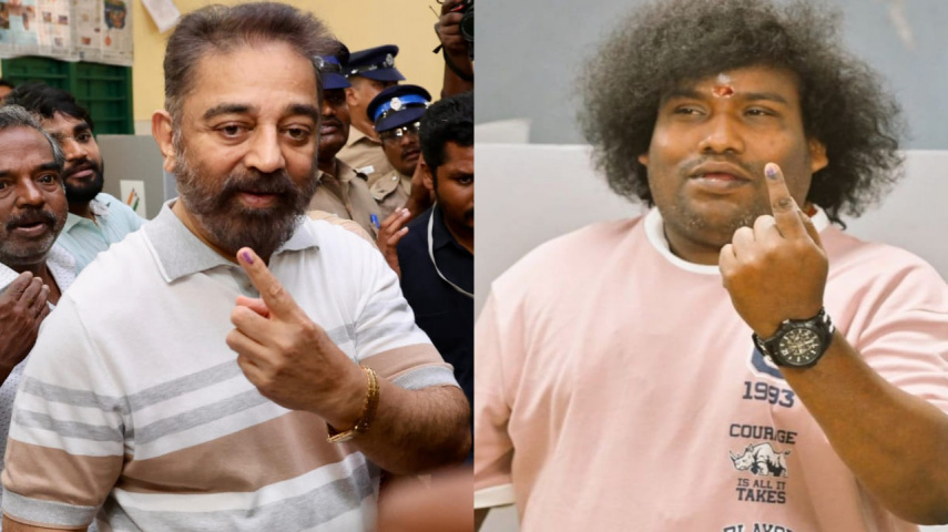 PICS: Kamal Haasan and Yogi Babu clicked at polling booths as they cast their votes