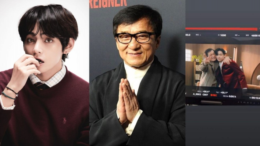 BTS'V, Jackie Chan; Image Courtesy: BIGHIT MUSIC, Jackie Chan and V's Instagram