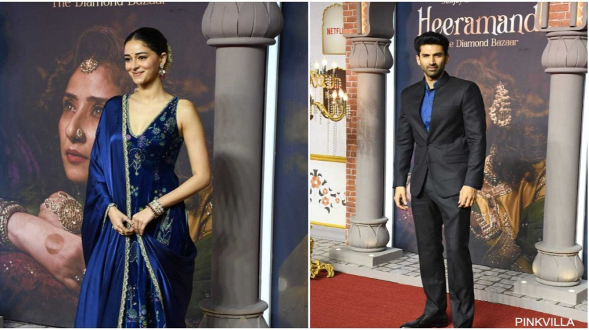 Heeramandi Screening: Ananya Panday and rumored beau Aditya Roy Kapoor twin in blue; fans reacta