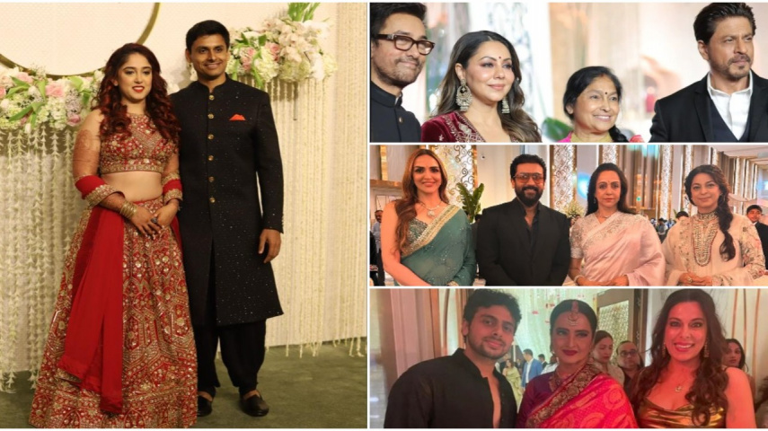 INSIDE Ira Khan-Nupur Shikhare’s wedding reception ft. Shah Rukh Khan, Rekha, Hema Malini-Juhi Chawla and more