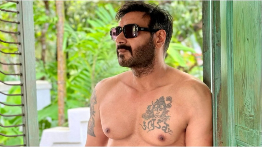PIC: Ajay Devgn goes shirtless to flaunt his sculpted physique adorned with Lord Shiva tattoo; fans react