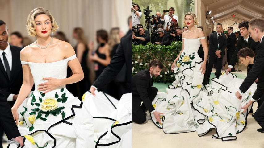 Gigi Hadid at the Met Gala 2024 via Getty Images