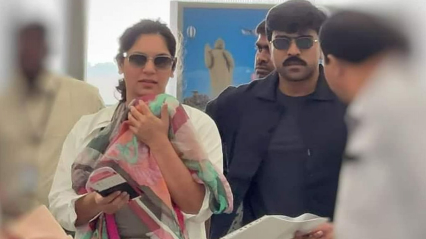 WATCH: Ram Charan and family clicked at airport as they leave for vacation