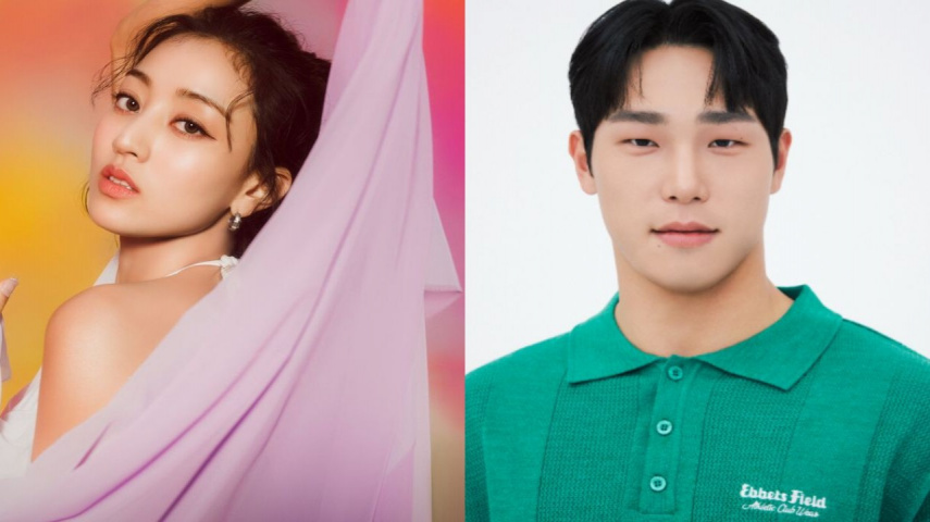 TWICE's Jihyo (credit rating: JYP Leisure), Yun Sung Bin (credit rating: All That Sports)