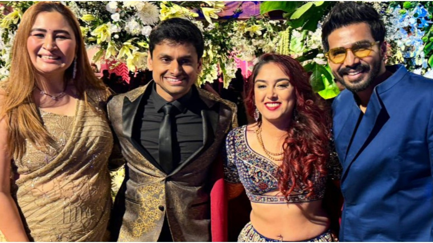 Vishnu Vishal-Jwala Gutta pose with newlyweds Ira Khan and Nupur Shikhare; see PICS