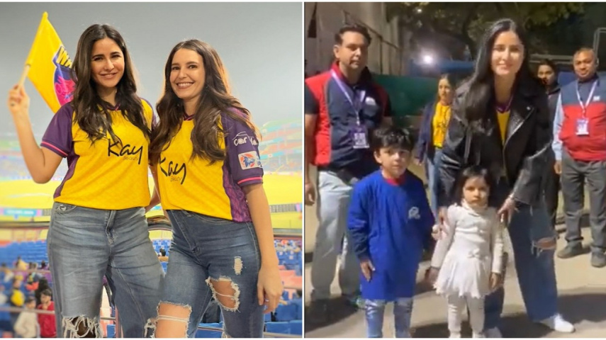 WATCH: Katrina Kaif attends WPL match in Delhi with sister Isabelle Kaif; greets fans, poses with little girl