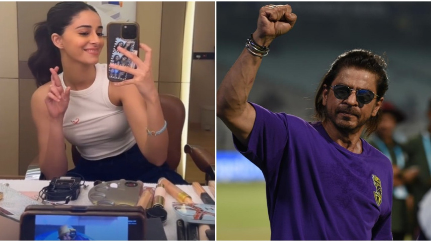 PIC: Ananya Panday cheers for Shah Rukh Khan’s team KKR in match against RCB at work; ‘The commitment is real’