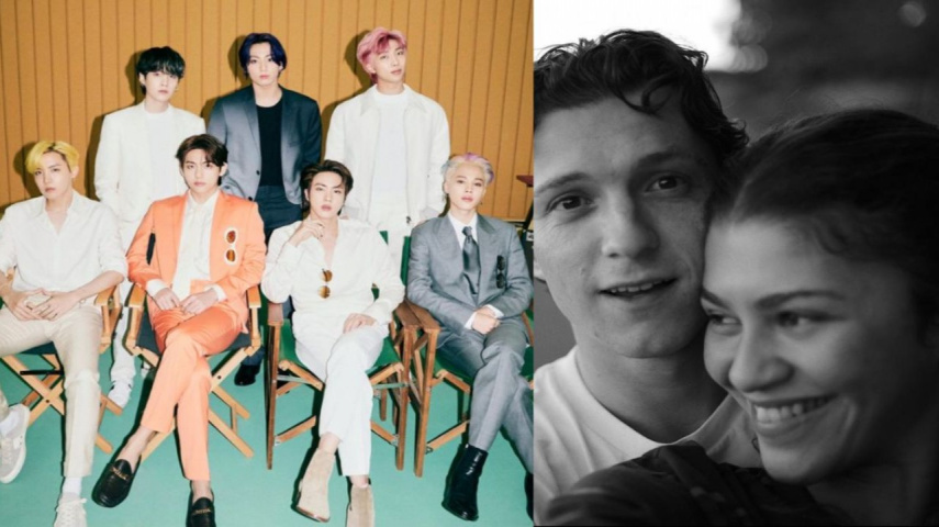 BTS, Tom Holland and Zendaya: courtesy of BIGHIT MUSIC and Zendaya's Instagram