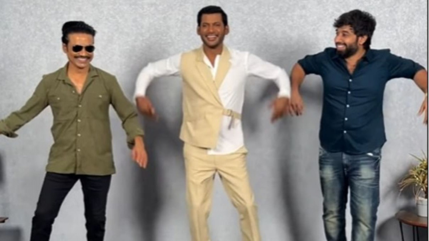Vishal dances to the tum tum number from enemy with Mark Antony co-stars