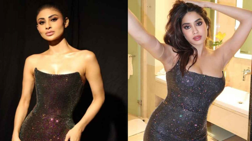 Janhvi Kapoor, Mouni Roy, Hot, fashion face-off, black own, shimmery gown, gown, dress, style, fashion