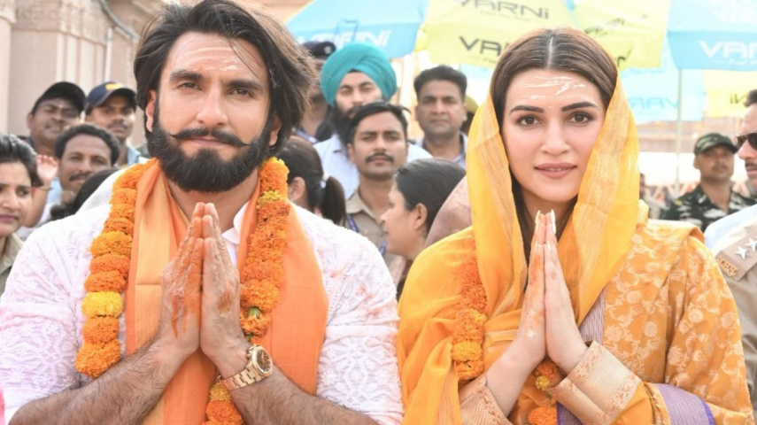 Ranveer Singh and Kriti Sanon seek blessings at Kashi Vishwanath Dham; See pics (APH)