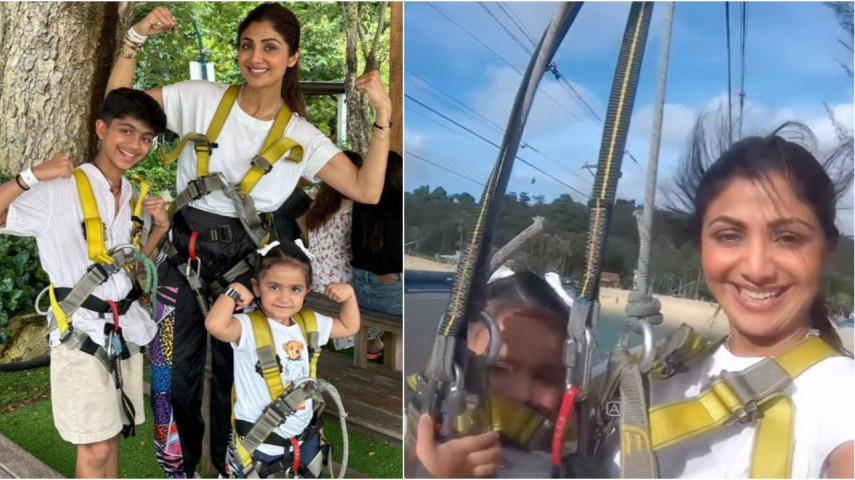 WATCH: Shilpa Shetty enjoys ziplining with daughter Samisha in Singapore; dubs her 'brave'