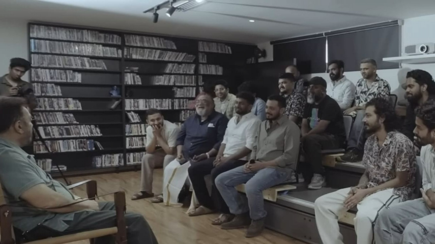 Team Manjummel boys interacts with Kamal Haasan during the film's screening