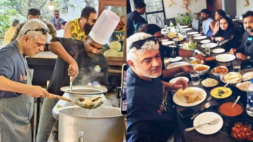 Ajith Kumar clicked as he cooks delicious Biryani for friends 