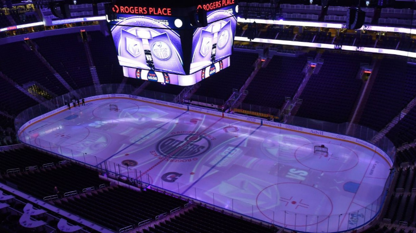A general view of the ice surface and score clock  [Credit-Getty Images]