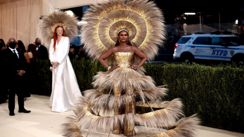 Iman and designer Harris Reed attend The 2021 Met Gala (courtesy of Getty Images)