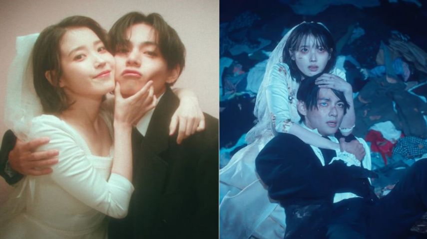 IU and BTS' V in Love wins all; Image Courtesy: EDAM Entertainment