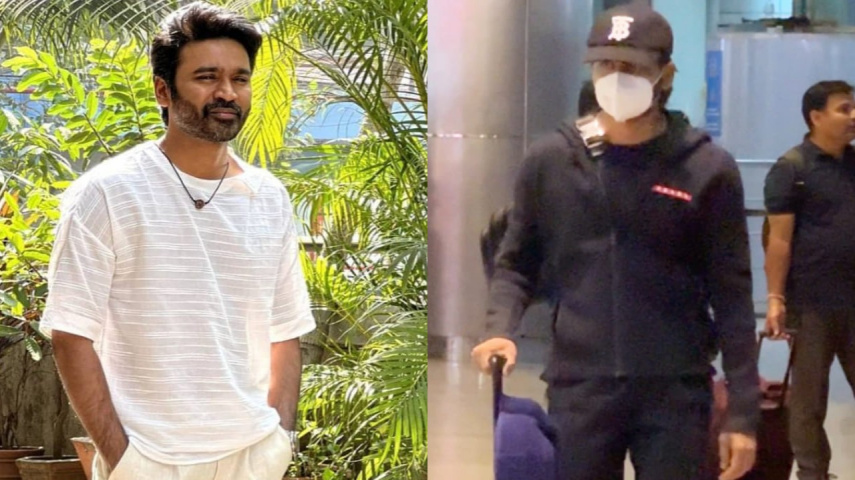 Dhanush sports casual style in all-black outfit as he arrives at Hyderabad airport; VIDEO