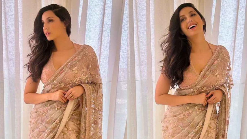 Nora Fatehi,Saree, Sexy, Bollywood, Style, Fashion