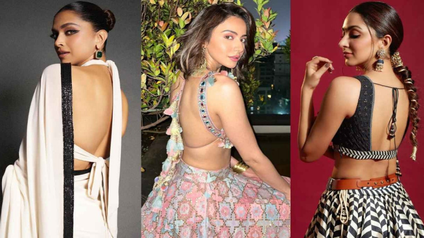 Deepika Padukone, Alia Bhatt, Kiara Advani, Rakul preet singh, janhvi kapoor, ananya panday, backless blouse, backless blouse design