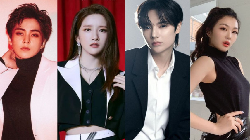 EXO’s Xiumin, WJSN’s Exy, Lee Sae On, and Lee Soo Min: Image Courtesy: SM Entertainment, INB100, Starship, Kenneth Company, Led Ent