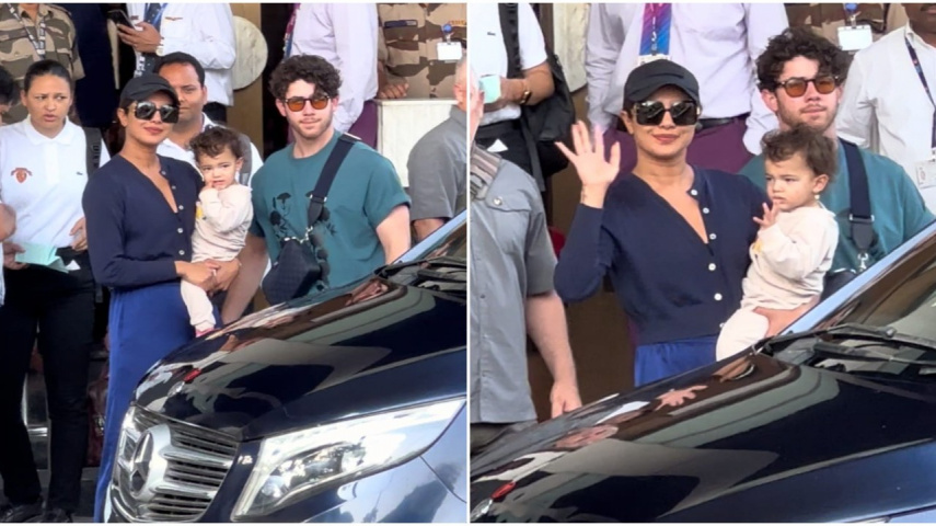 WATCH: Priyanka Chopra-Nick Jonas return to Mumbai with daughter Malti Marie post Holi bash; wave at paps