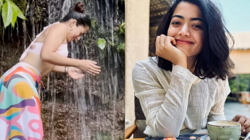 Watch: Rashmika Mandanna enjoys nature shower in a waterfall, shares blissful video