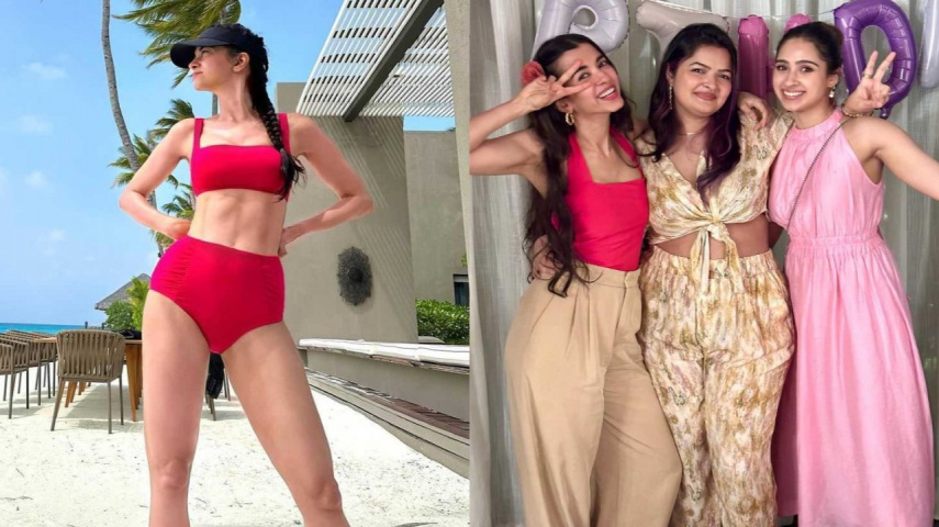 Saba Azad drops PIC in blazing red bikini; Hrithik Roshan's cousin Pashmina, niece Suranika shower love