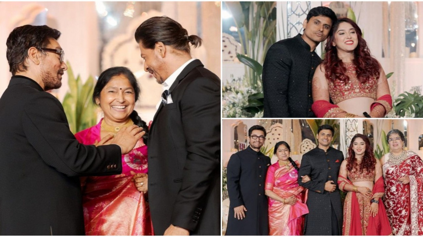 Ira Khan-Nupur Shikhare’s wedding reception: Shah Rukh Khan-Aamir Khan share happy candid moment in UNSEEN PIC