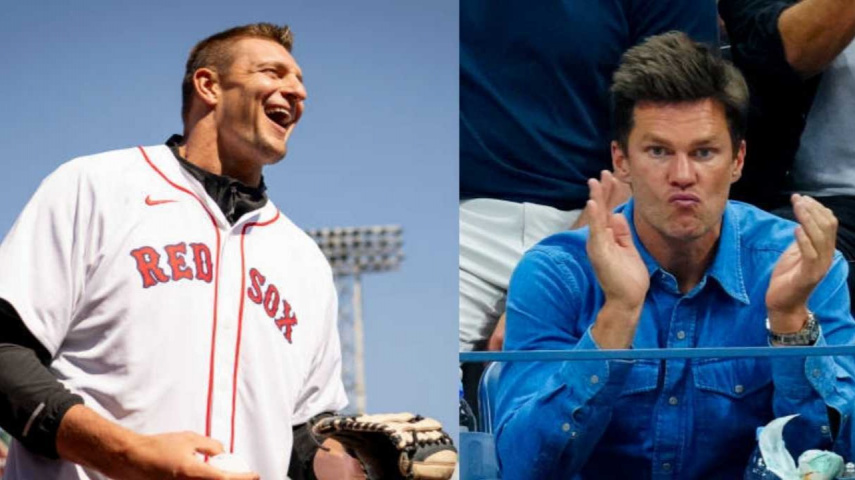 How Tom Brady Reacted To Rob Gronkowski's First Pitch For Red Sox