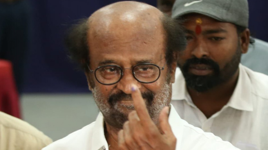  Superstar Rajinikanth was seen casting his vote for Tamil Nadu Elections