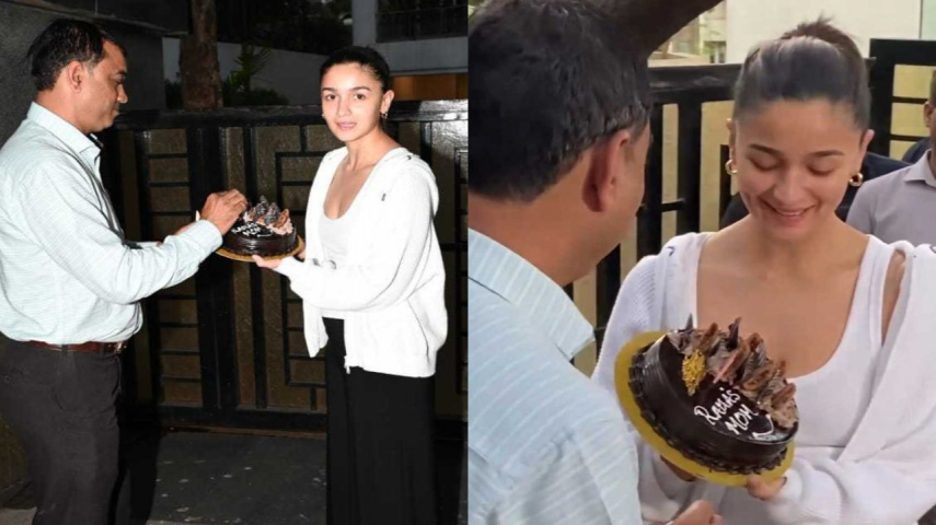 WATCH: Alia Bhatt celebrates birthday with paps; reacts to cake with 'Raha's mom' written on it
