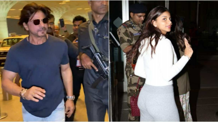 Shah Rukh Khan exudes charm; Suhana Khan arrives with Gauri at Mumbai Airport-WATCH