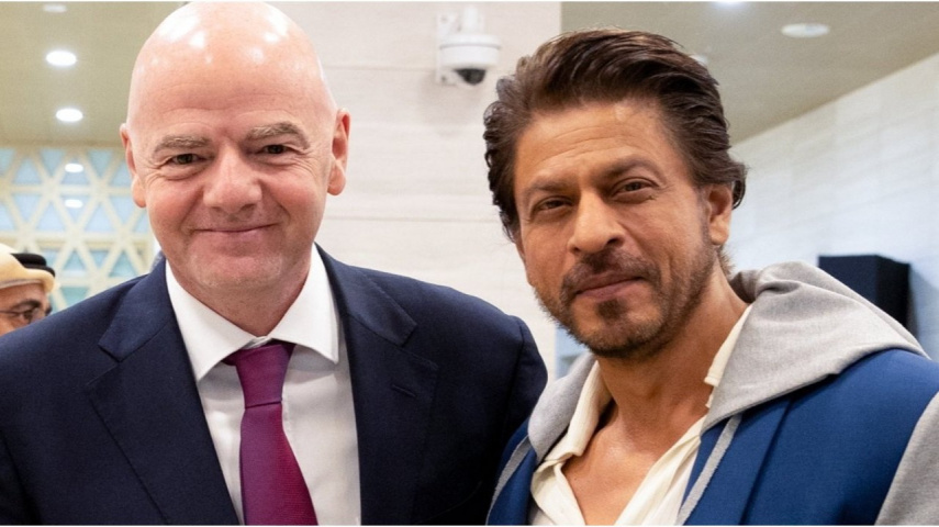 Shah Rukh Khan poses alongside FIFA president Gianni Infantino; latter feels pleased to meet 'global movie star'