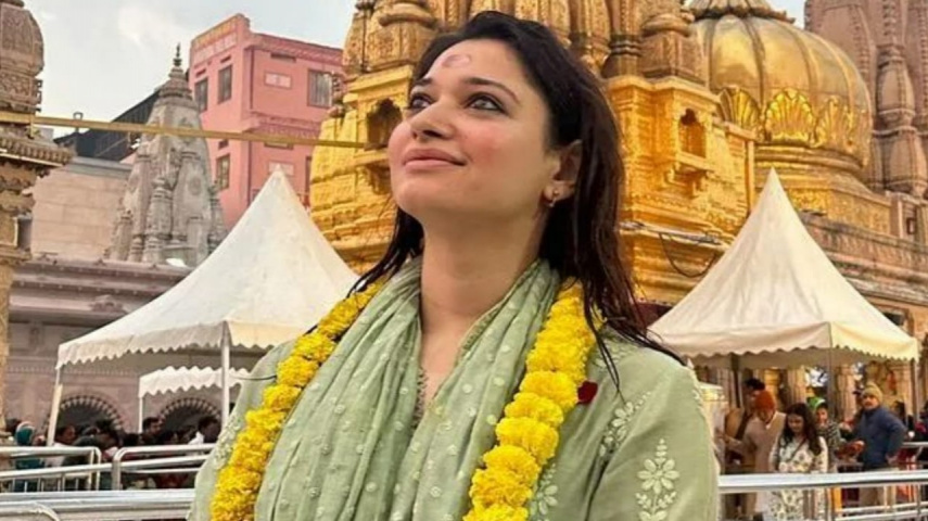 Tamannaah Bhatia shares photos from her visit to Kashi Vishwanath temple