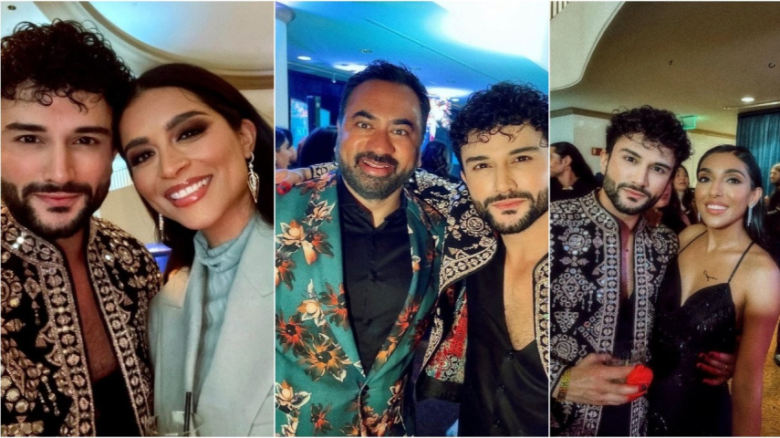 PICS: Sahil Salathia stands out as only Indian actor invited to pre-Oscars party; poses with Lilly Singh, Kal Penn