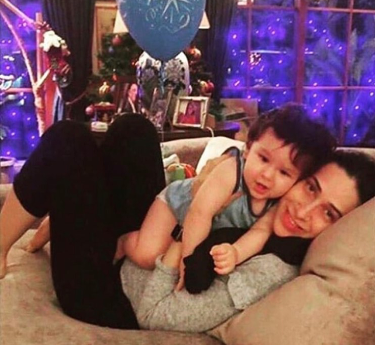 Taimur Ali Khan and masi Karisma Kapoor look delightful together as they pose together in a throwback photo 