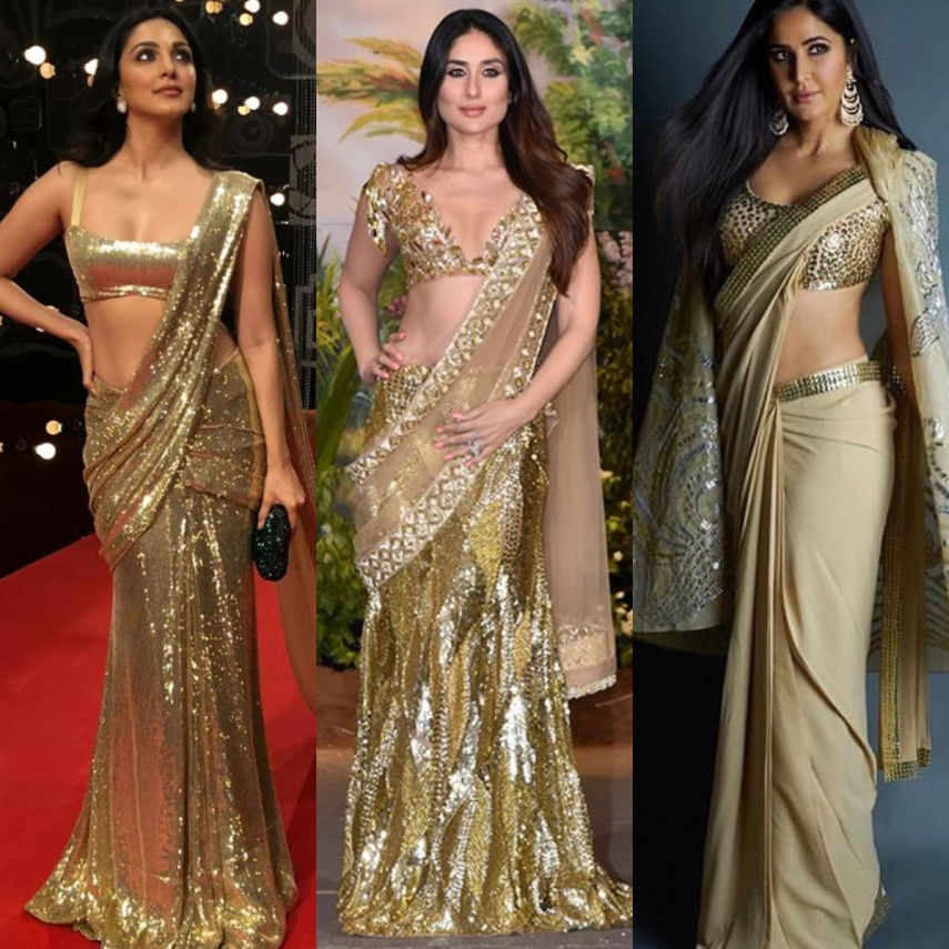 Kiara Advani, Kareena Kapoor Khan to Katrina Kaif: 8 Celeb approved gold sarees to DAZZLE in wedding season