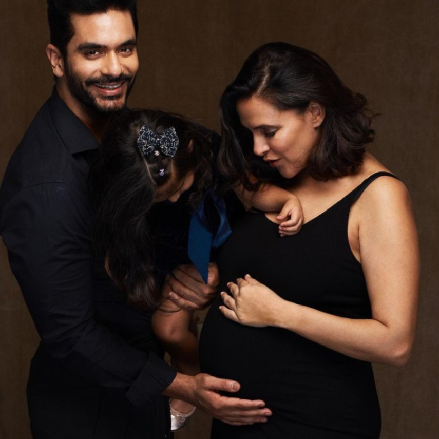 Neha Dhupia with her family 